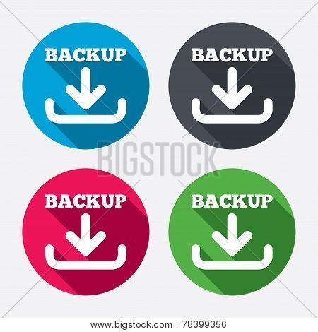 Backup date sign icon. Storage symbol.