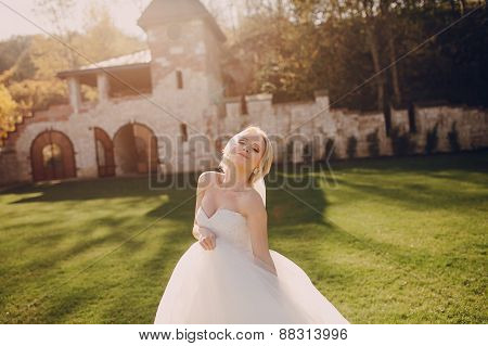 Blonde Bride With Her Groom