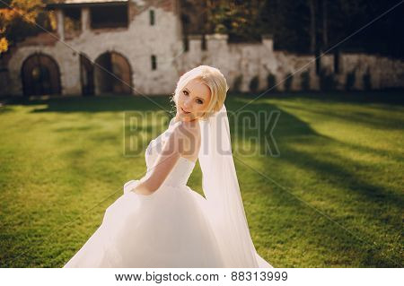 Blonde Bride With Her Groom