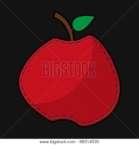 Red Seam Apple With Shadow