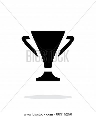 Trophy simple icon on white background.