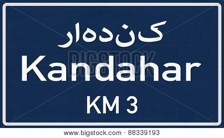 Kandahar Afghanistan Highway Road Sign