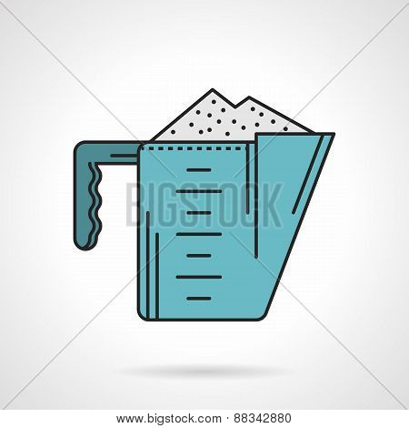 Blue measure cup flat vector icon