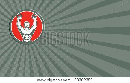 Business Card Kipping Muscle Up Circle Retro