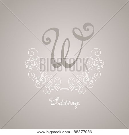 Vector Vintage Template With Ornate Monogram
