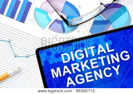 Tablet withdigital marketing agency.