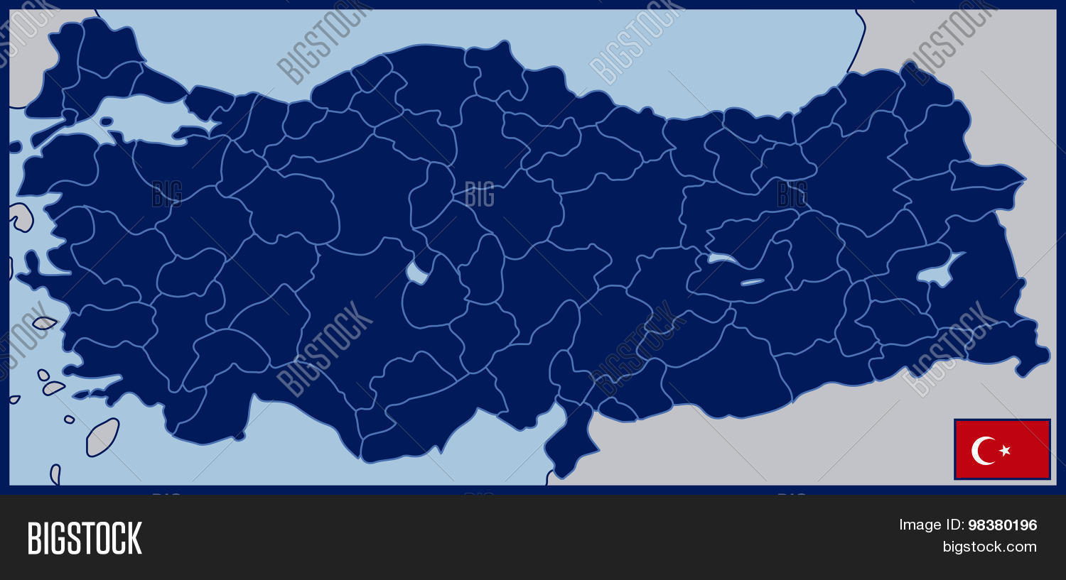 Blank Map Turkey Flag Vector & Photo (Free Trial) | Bigstock