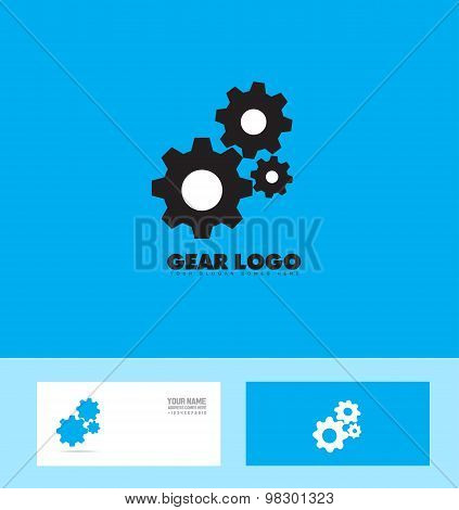 Blue Black Gear Logo Concept