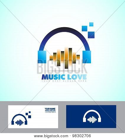 Music Volume Sound Headphones Icon Logo