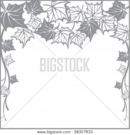 Autumn pattern, with maple leaves. Template for cut