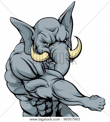 Punching Elephant Mascot