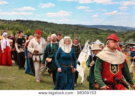 Vatra, Moldova. June 28, 2015. Medieval Festival. Historic Clubs From Europe - Theatrical Performanc