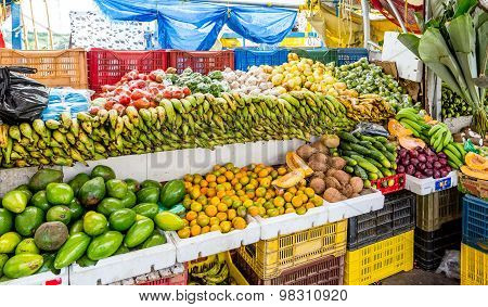 Tropical Fruit Market On Curacao