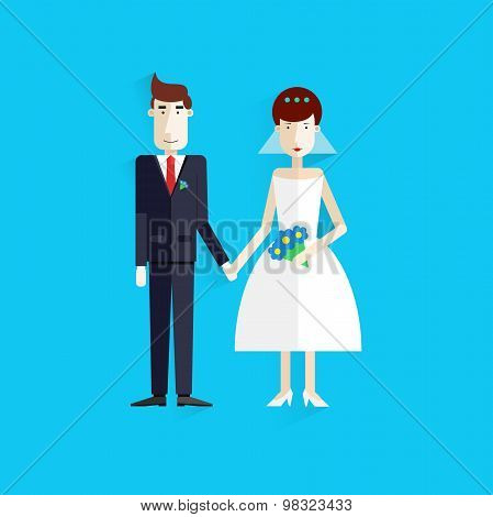 Wedding invitation card template vector.Flat design