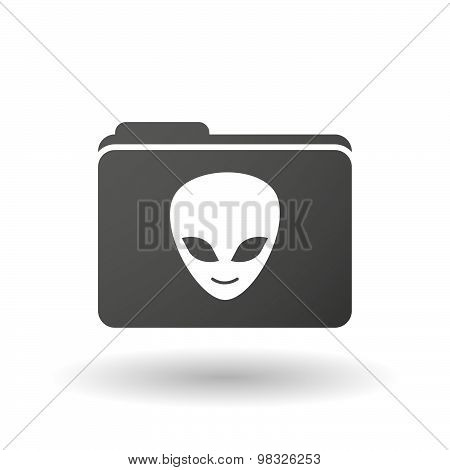Isolated Folder Icon With An Alien Face