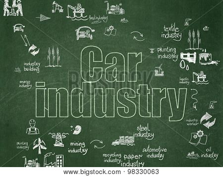 Manufacuring concept: Car Industry on School Board background
