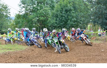 Motocross In Valdesoto, Spain.