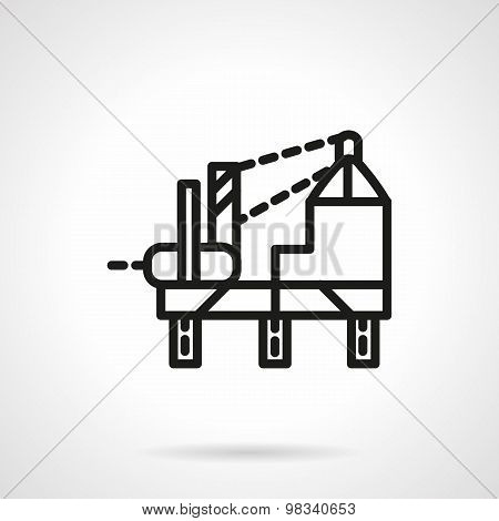 Oil platform simple line vector icon