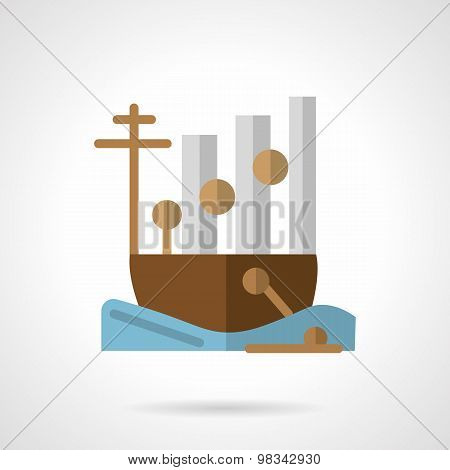 Cargo ship flat color vector icon