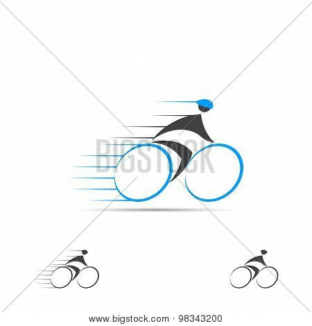Concept Of Logo Of Fast Ciclist