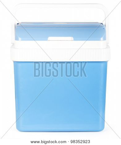 Moblie refrigerator on white background