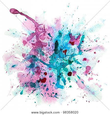 Multicolor watercolor splash stain