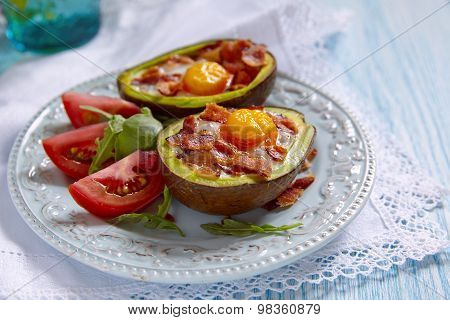 Avocado Egg Boats with bacon