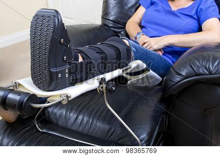 Lady with Fractured Leg
