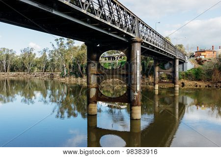 Old Bridge Crossing River - Film Look.