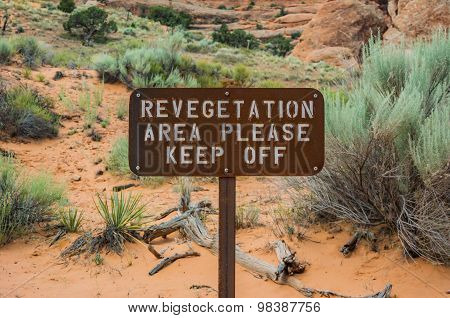 Revegetation Area Sign