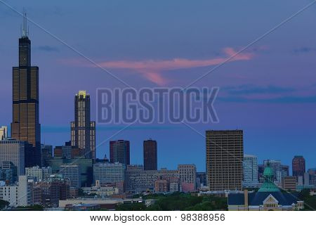 Sunset in Chicago