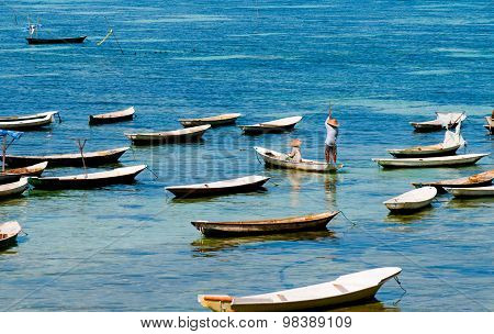 People in a boat in Lembongan island