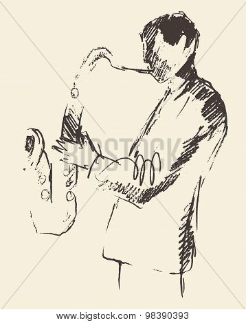 Jazz poster saxophone music acoustic consept