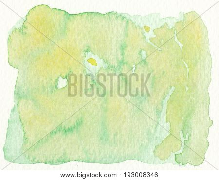 watercolor background in yellow and green tones abstract wet textures background