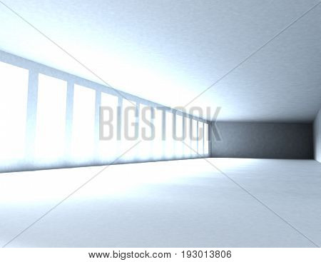 Abstract Room With Window And Light . 3D Rendered Illustration