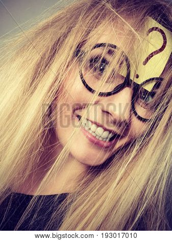 Tired Crazy Woman After Intensive Thinking