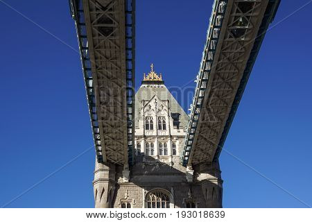 Tower Bridge in London, United kingtom. sunny day