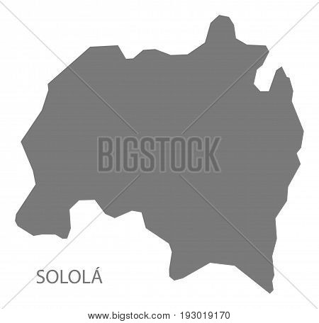 Solola Guatemala map grey illustration silhouette shape