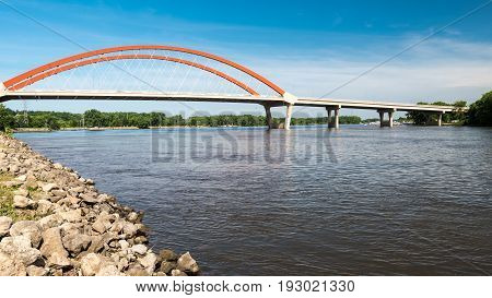 Hastings Bridge Spans the Mississippi River from Minnesota to Wisconsin