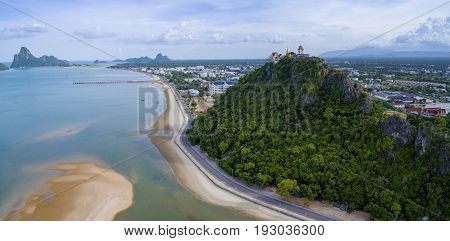 aerial view of prachuap khiri khan harbor southern of thailand