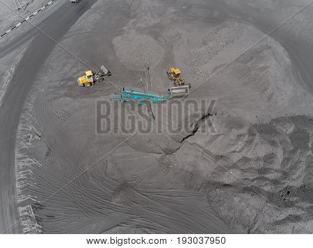 Open pit mine, breed sorting, mining coal, extractive industry anthracite