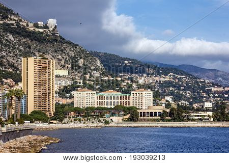 Monaco and Monte Carlo principality seafront landsape.