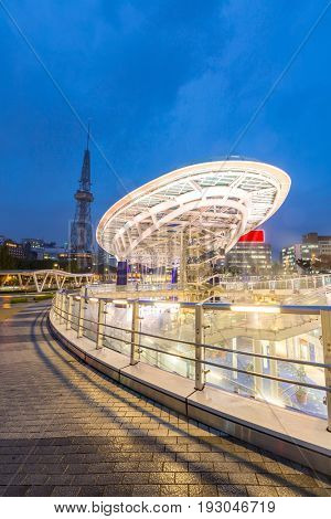 Oasis 21 in Nagoya, Japan city skyline with Nagoya Tower. They are public location