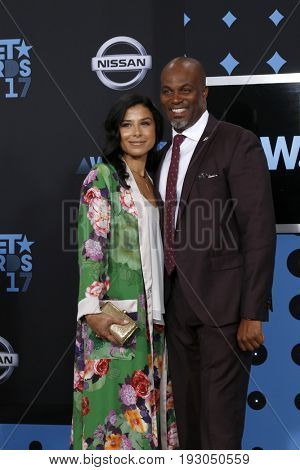 LOS ANGELES - JUN 25:  Vanessa Rodriguez Spencer, Chris Spencer at the BET Awards 2017 at the Microsoft Theater on June 25, 2017 in Los Angeles, CA