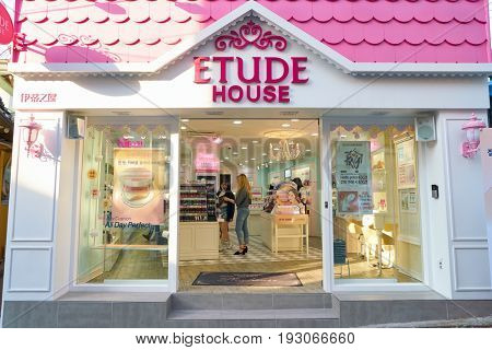 SEOUL, SOUTH KOREA - CIRCA MAY, 2017: Etude House store in Seoul. 