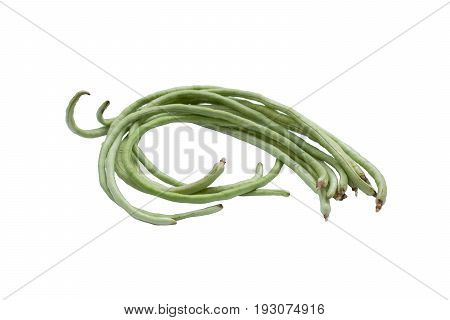Yardlong Bean Isolated On White Background.