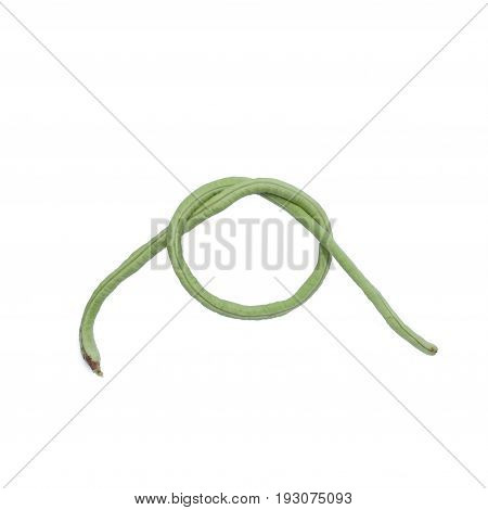 Yardlong Bean Isolated On White Background.