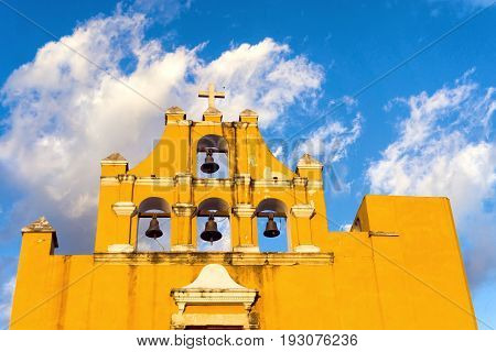 Beautiful Dulce Nombre de Jesus church in Campeche Mexico