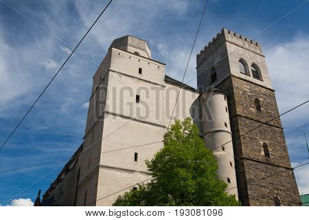 Saint Maurice church in Olomouc Czech Republic. The Parish Church of St. Maurice ranks among the most precious buildings of the late Gothic style in Moravia