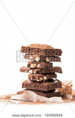 Milk chocolate, porous, with nuts